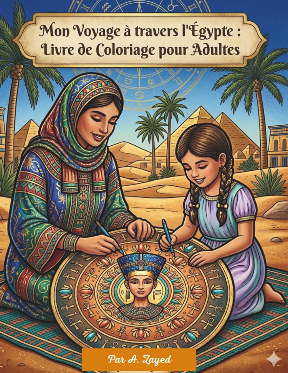 Mon Voyage à travers l'Égypte : Livre de Coloriage pour Adultes: Découvrez les merveilles du Nil, les pyramides et les temples antiques : 50 motifs relaxants et faciles (Style Bold & Easy)