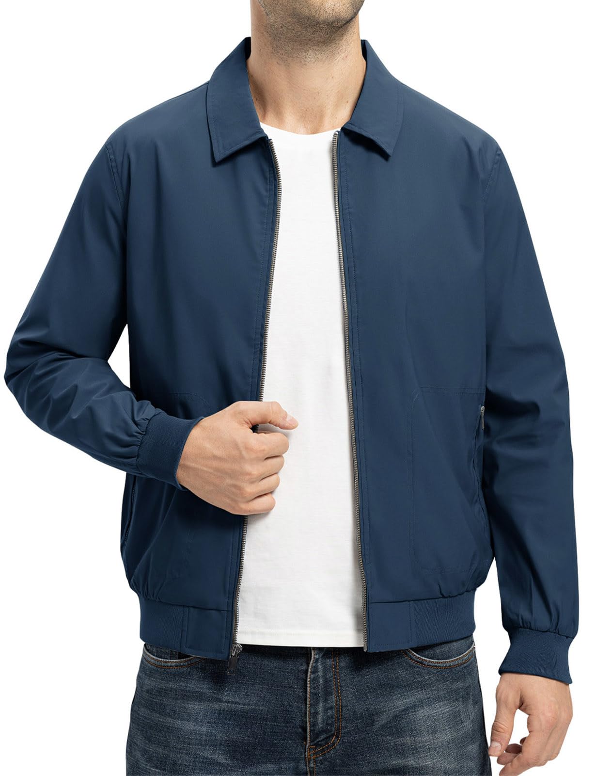 tbmpoy Mens Lightweight Jackets Casual Stylish Windbreakers for Men Light Track Jacket Laydown Collar Fall Golf Coats-picture-20