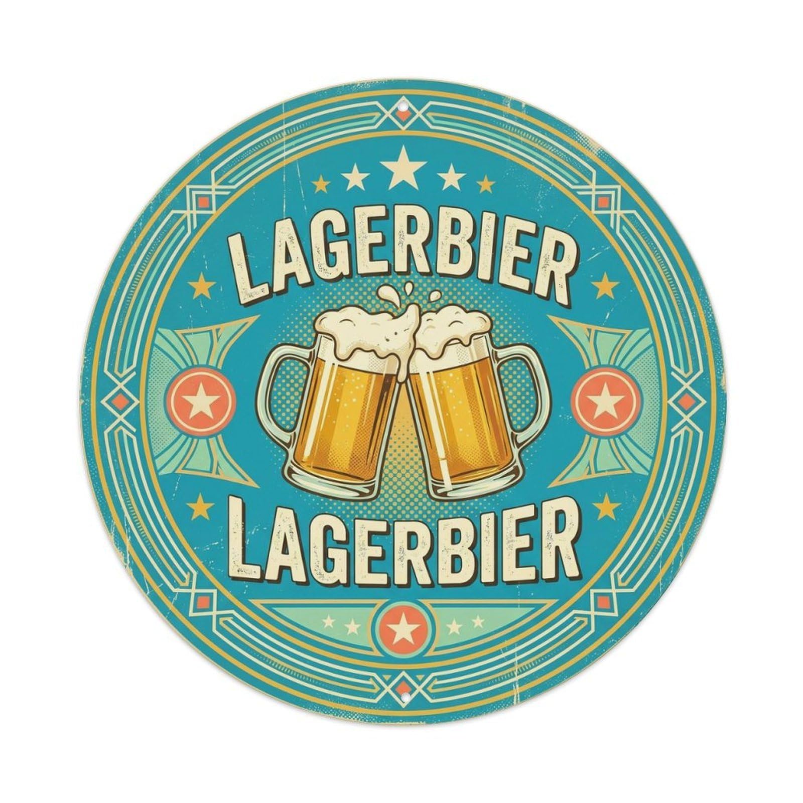 Traditional Lager Beer Light Barrel Brew Wild Ferment Metal Tin Sign