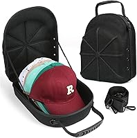 Vista 12 de Funda rígida para gorra de béisbol, funda de viaje con correa ajustable para el hombro, funda para 12 gorras de béisbol, perfecta para viajes y Negro