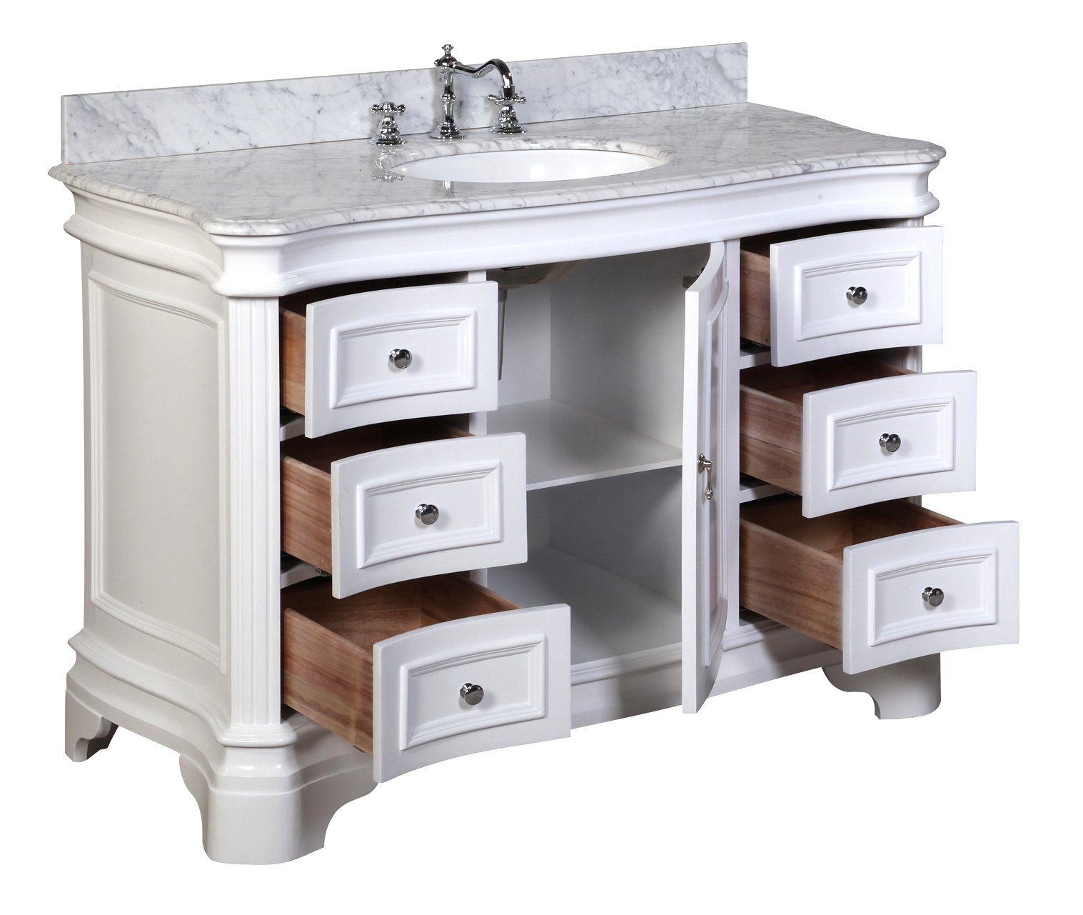 Buy Kitchen Bath Collection KBCA48WTCARR Katherine 48inch Bathroom