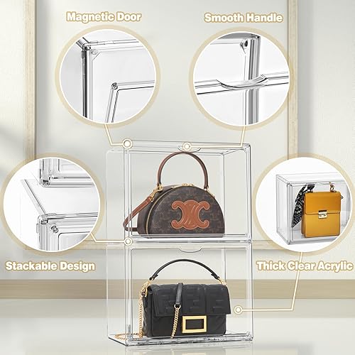 Miniatura 6 de DAYOOH Caja de zapatos de acrílico grande apilable de plástico transparente para armario, caja de almacenamiento de zapatillas, bolsa de exhibición