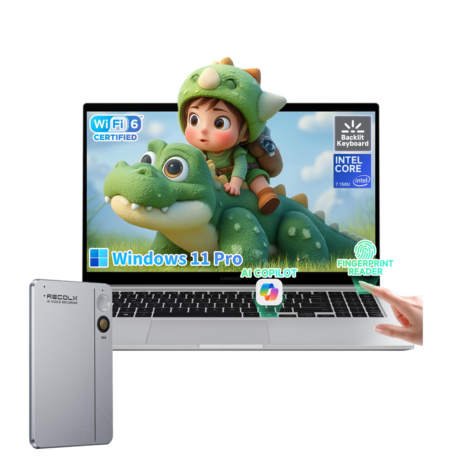 Galaxy Book4 Business Laptop - 15.6 FHD Display, Intel 10-Core 7 150U, 16GB RAM, 1TB SSD, Backlit Keyboard, Fingerprint, Copilot AI PC, Windows 11 Pro, w/Accessories