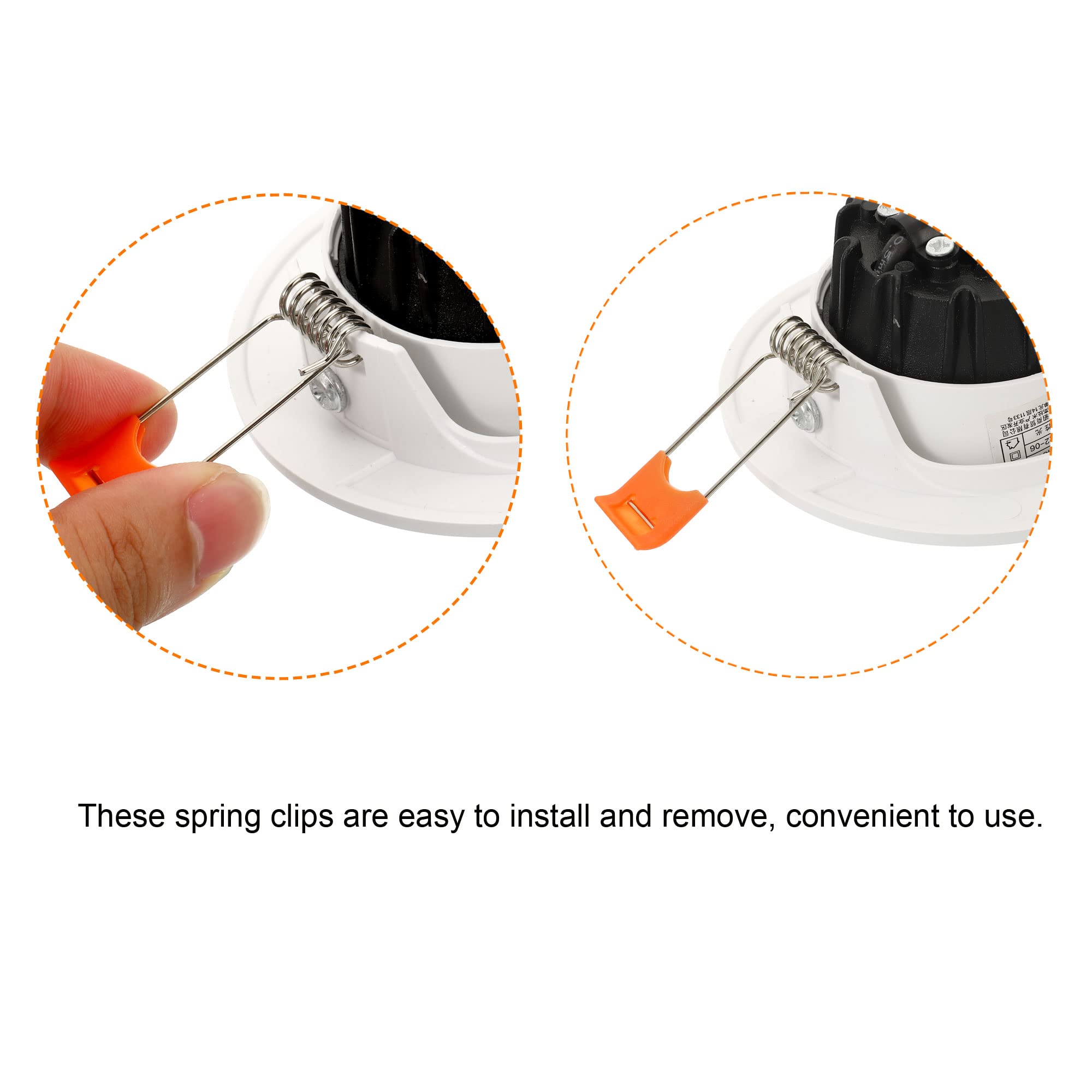 Lot 50 Pinces Ressort Pour Spots LED Encastrés – Fixation Robuste Et Facile Pour Plafonnier Et Downlight