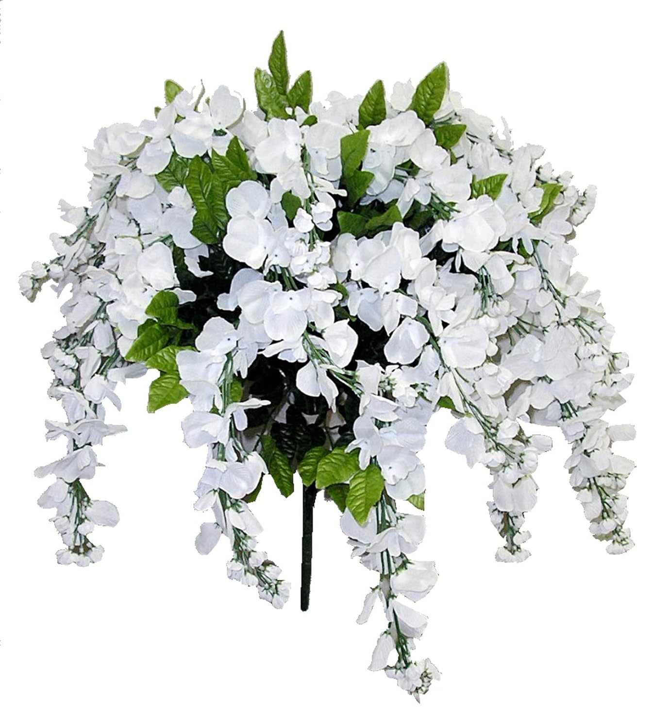 Buy 1 get 1 Admired by Nature GPB392-WHITE Artificial Wisteria Hanging Flowers Bush, White, 15 Stem, W.White-392
