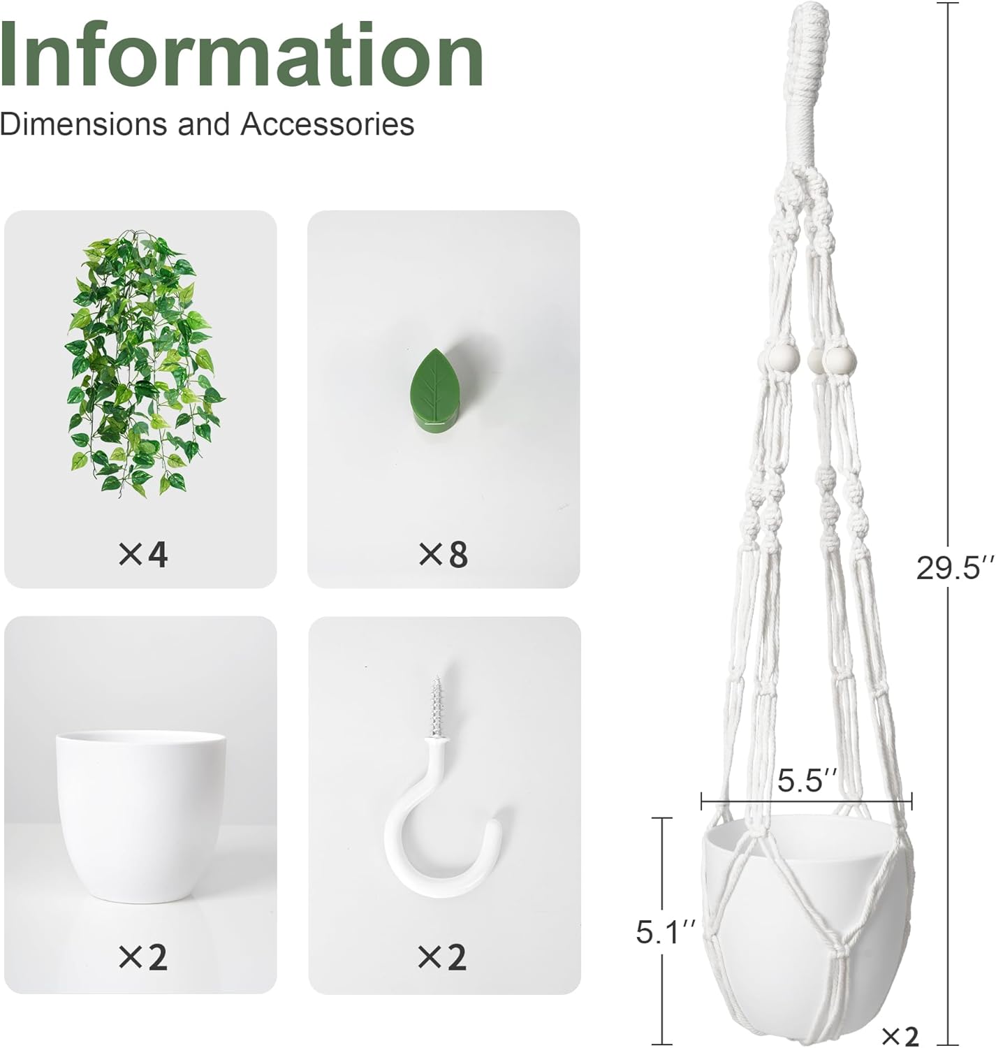 DREAMLOOM 2 Packs Fake Hanging Plants with Pots, Artificial Pothos Hanging Plants with Macrame Hanger for Indoor Decor, Fake Hanging Vines Faux Greenery for Home Kitchen Office