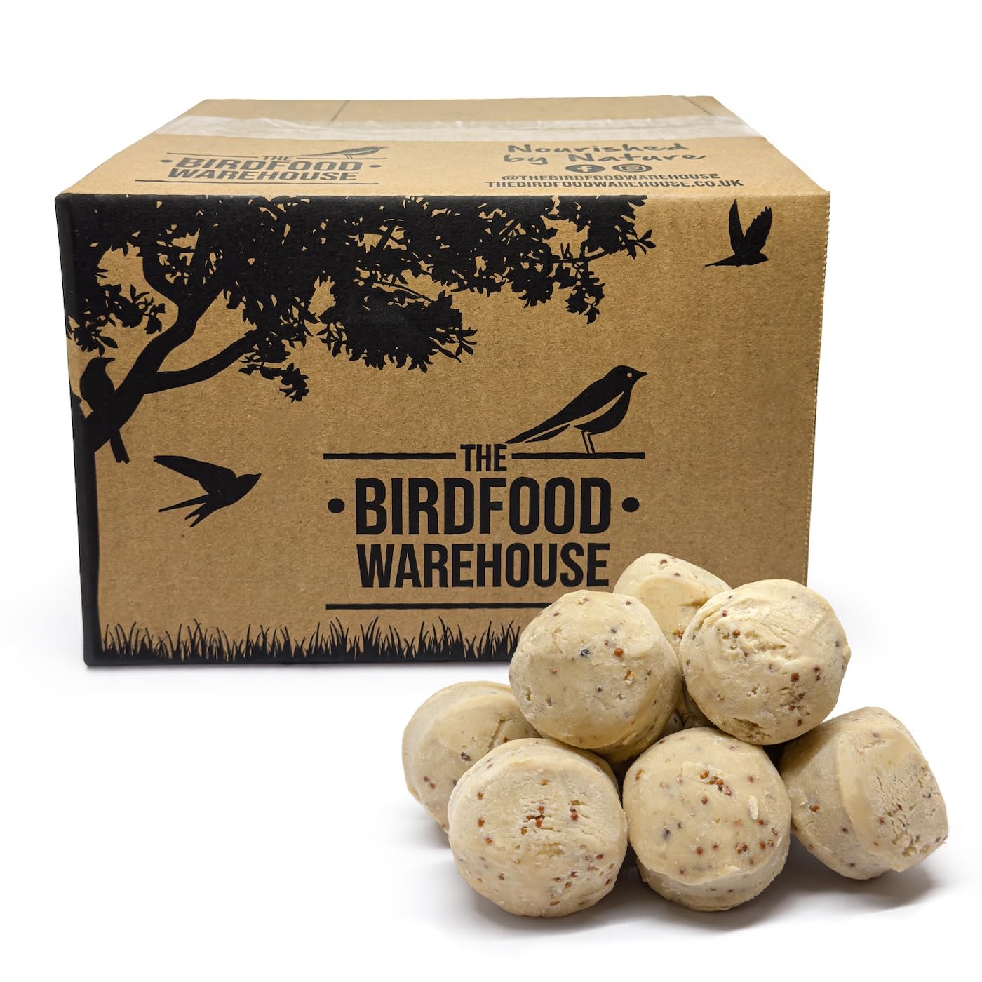 The Birdfood Warehouse Premium Insect Fat Balls for Wild Birds 50pk | Natural Suet for Wild Garden Birds, High Energy Bird Food, Year Round Feeding, No Artificial Ingredients, Made in the UK