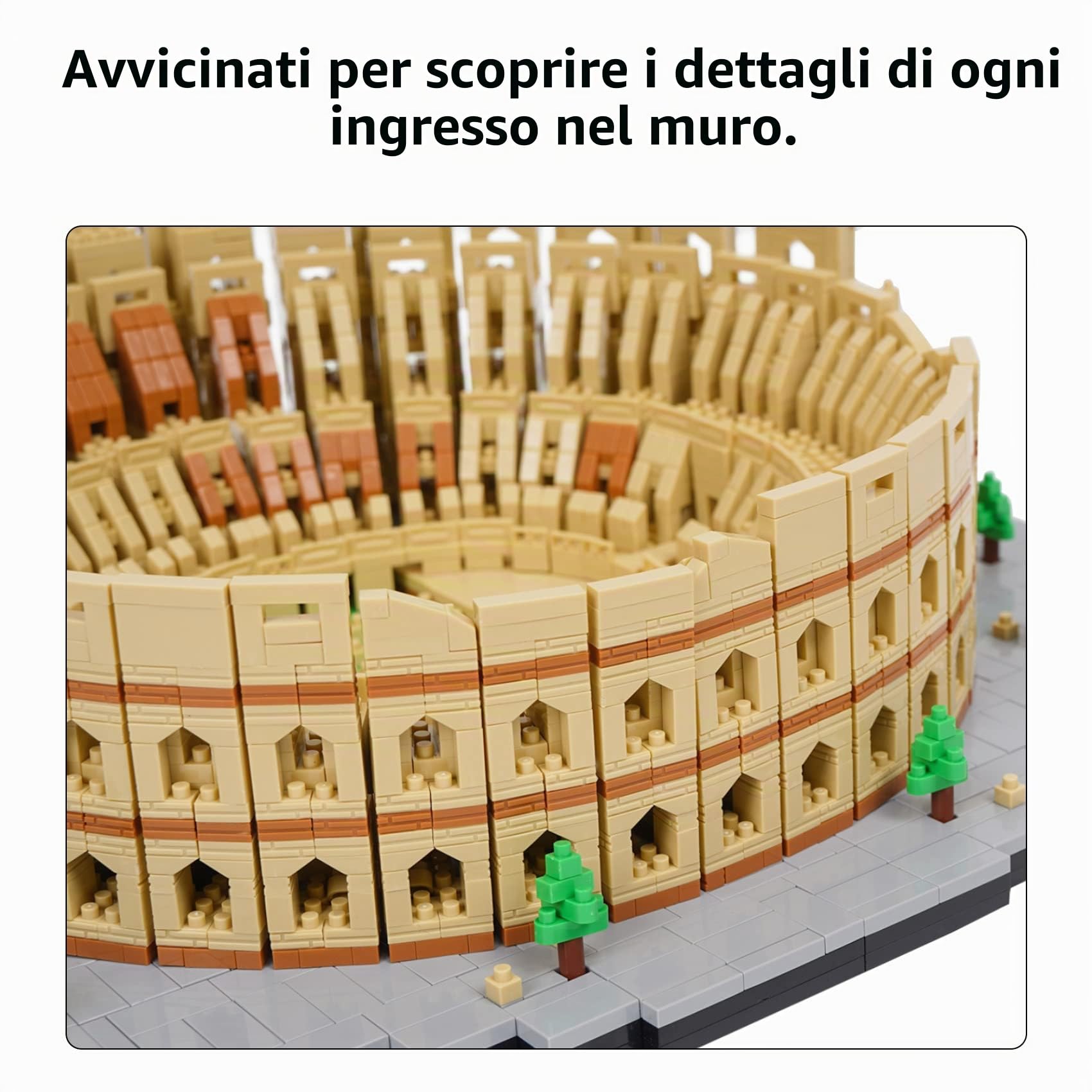 LULUFUN Set di mattoncini da costruzione, modello di architettura del Colosseo Romano, set di modellini da collezione, giocattoli regali per bambini e adulti, 5594 pezzi