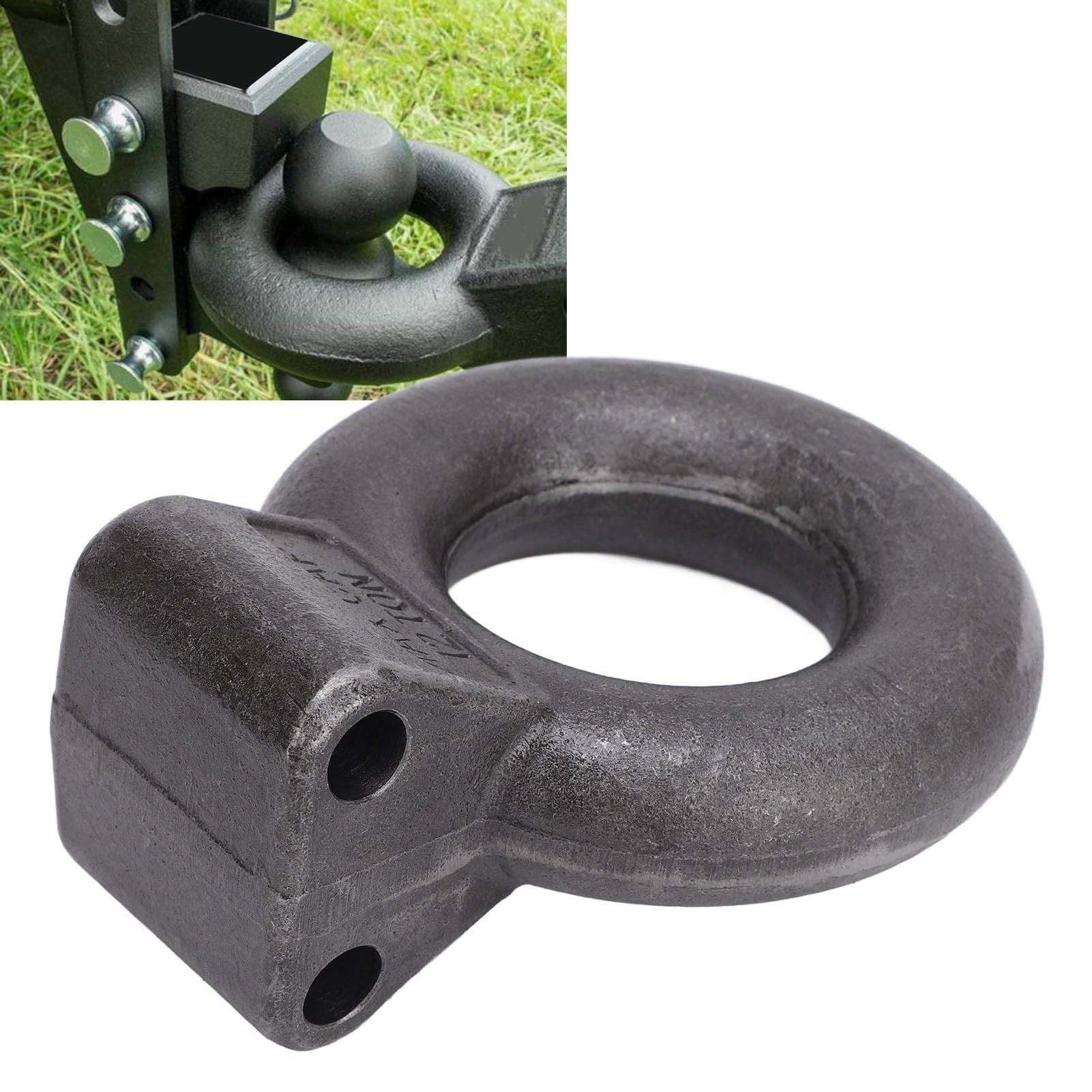 Anello con lunetta con gancio a perno da 3 pollici, occhione di traino per carichi pesanti per rimorchio roulotte, occhione di traino MGTW da 12 tonnellate 25.000 libbre con
