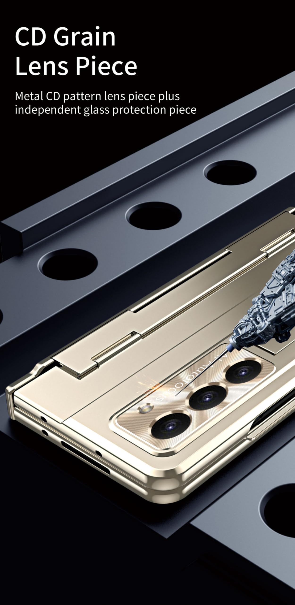 custodia protettiva cerniera per Samsung Galaxy Z Fold 8 Ultra | sentirsi bene, con pellicola del telefono, protezione dell'obiettivo, con slot per penna (senza penna)