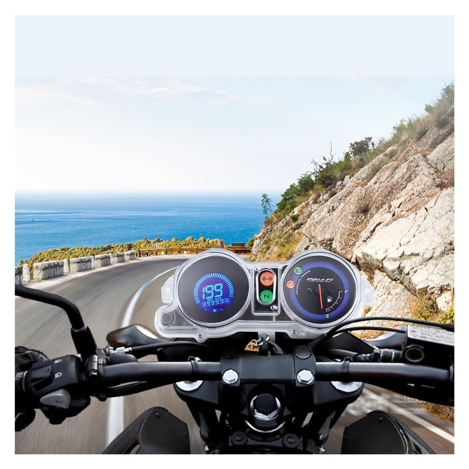 Contachilometri Contagiri Per Moto Multifunzione Digitale Cruscotto Moto LED Contagiri Contachilometri Contachilometri Per TITAN 150 Universale