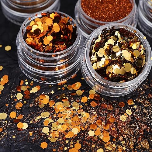 Miniatura 8 de Decoración de uñas de otoño dorada, con purpurina y hojas de arce, accesorios de decoración de uñas de hojas de arce 3D, diseños profesionales de