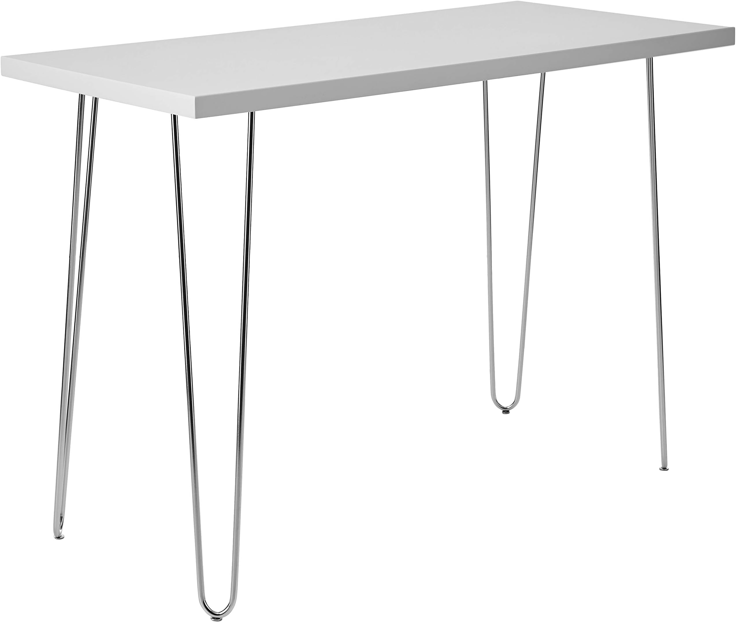 Eden Bridge Designs Computer Desk Modern Laptop Study Desk for Home Office, Hairpin Leg Writing Desk, Wood, White, 42-Inch