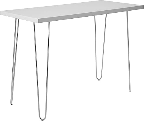 Walker Edison Horquilla moderna de mediados de siglo para computadora portátil, escritorio de escritura en casa, estación de trabajo pequeña, 42