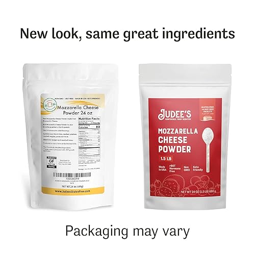 Miniatura 3 de Judee's Mozzarella Cheese Powder 1.5 libras (24 onzas), 100% sin OMG, apto para dieta cetogénica, sin hormonas, sin gluten y sin nueces, hecho de