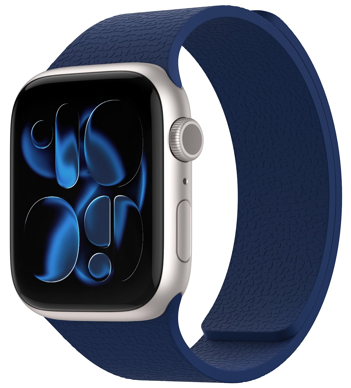 Photo 1 of Magnetic Silicone Band Compatible with Apple Watch Band Ultra 3/2/1 & SE 3/2/1 & Series 11 10 9 8 7 6 5 4 3 49mm 46mm 45mm 44mm Strong Magnetic Clasp, Waterproof & Adjustable (Deep Blue)