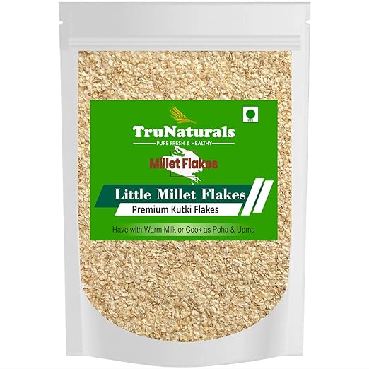 TruNaturals Little Millet flakes for breakfast 550g | Siridhanya millet cereal breakfast | Organic Unpolished Little Millet Flakes for weight loss | Millet flakes cereal breakfast sugar free
