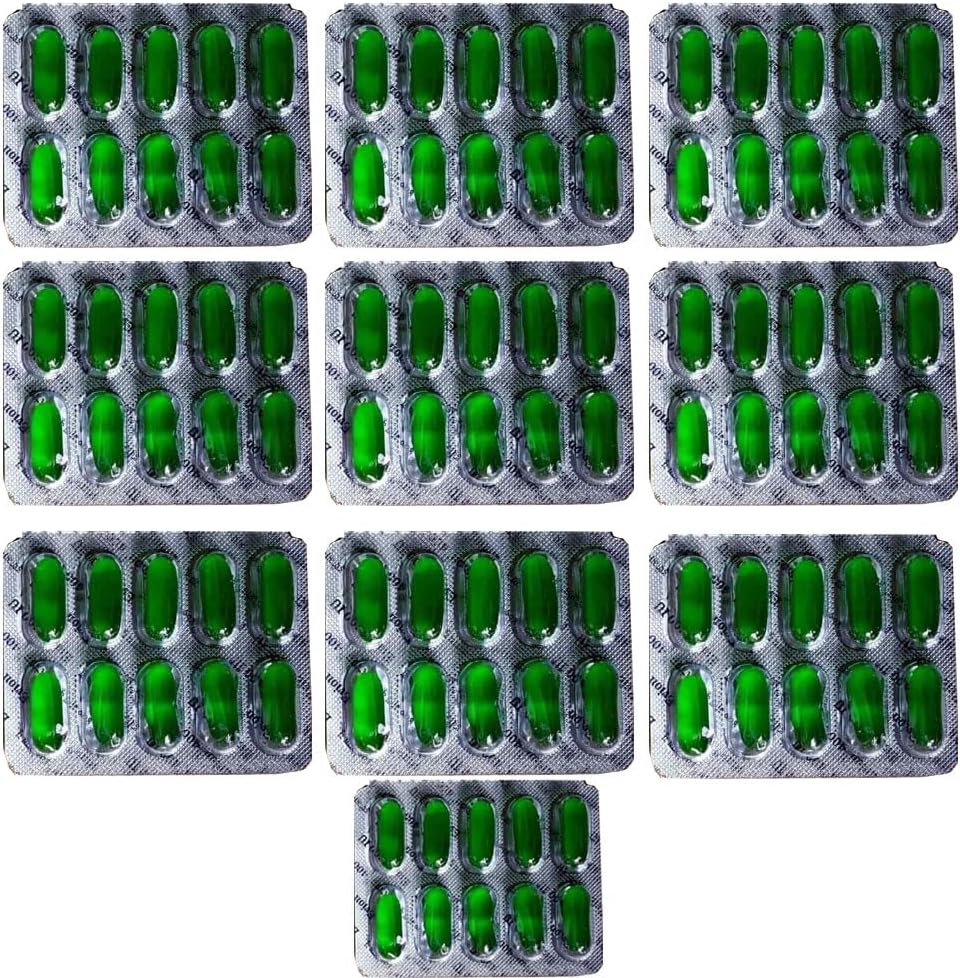 BlueQueen Evion Vitamin E Capsule for Face, Hair, Pimple, Glowing Skin, Dark Circles, Skin Whitening & Control Hair Loss, 400 MG (Pack of 10)