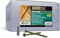 Vista 67 de Deck Plus Tornillos para valla y madera exterior con revestimiento epoxi de 2 pulgadas #8 x 2 Torx/Star Drive Incluido, rosca gruesa, tornillo Rojo