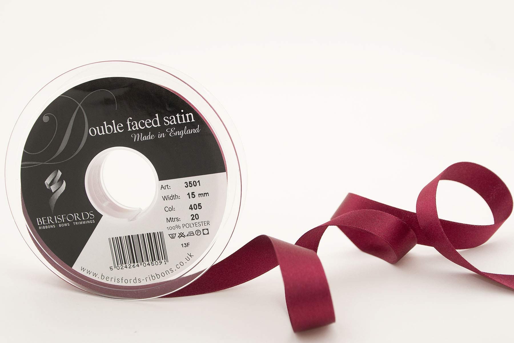 Berisfords Ribbon, 405 Burgundy, 20 m