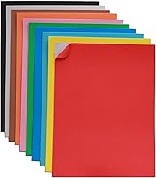 Adhesive EVA Foam Sheets for Crafts - 10 Assorted Colors, 9x12 Inch, 2mm Thick Sticky Back Foam 10 Pack DIY School Projects