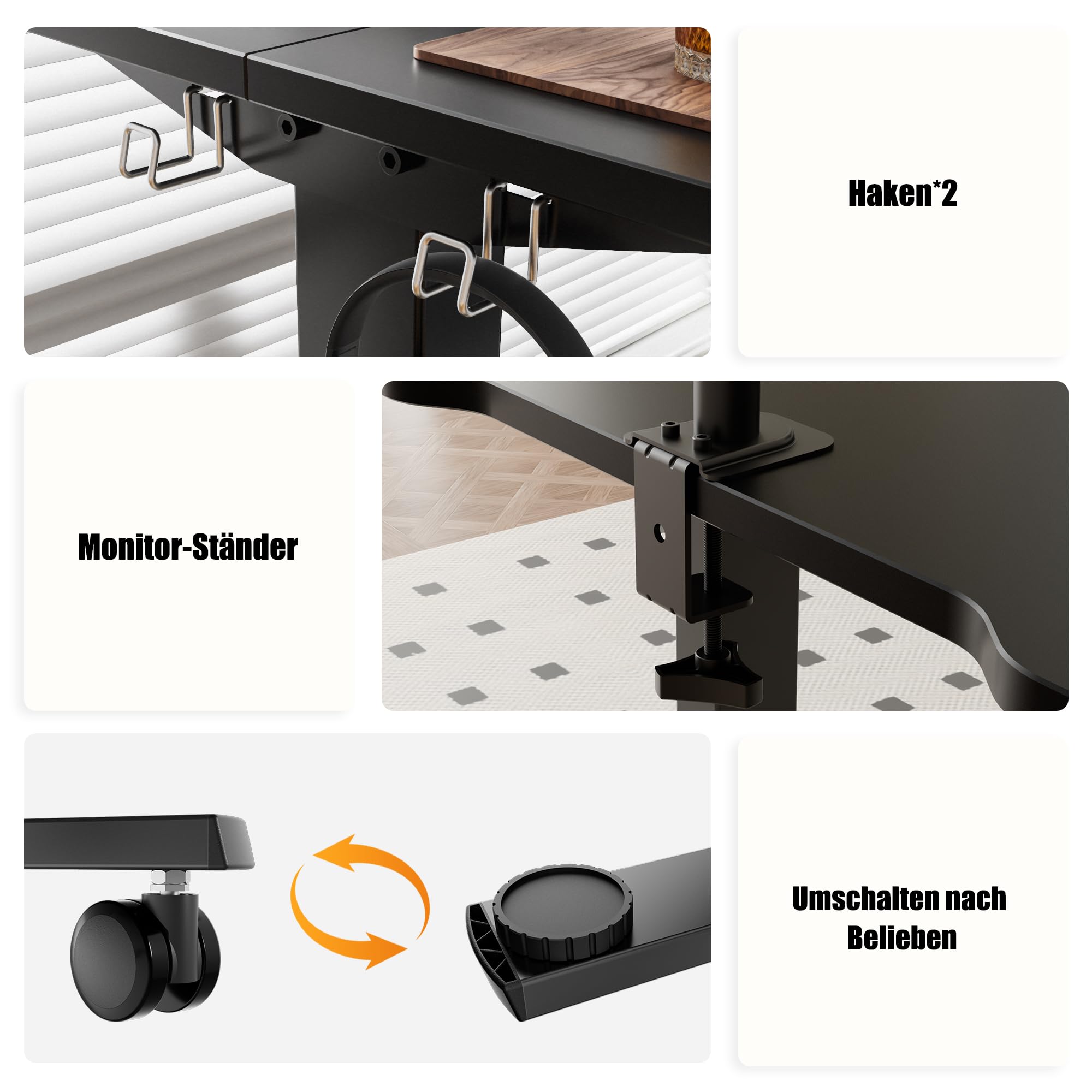 ERGOMAKER Schreibtisch Höhenverstellbar Kindertisch Weiß Höhe 48-75 cm