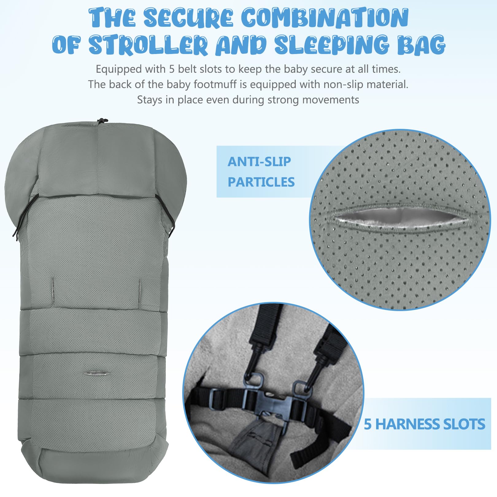 Saco universal para cochecitos de bebé, funda para cochecito de invierno con capucha, bolsas para la mayoría de cochecitos
