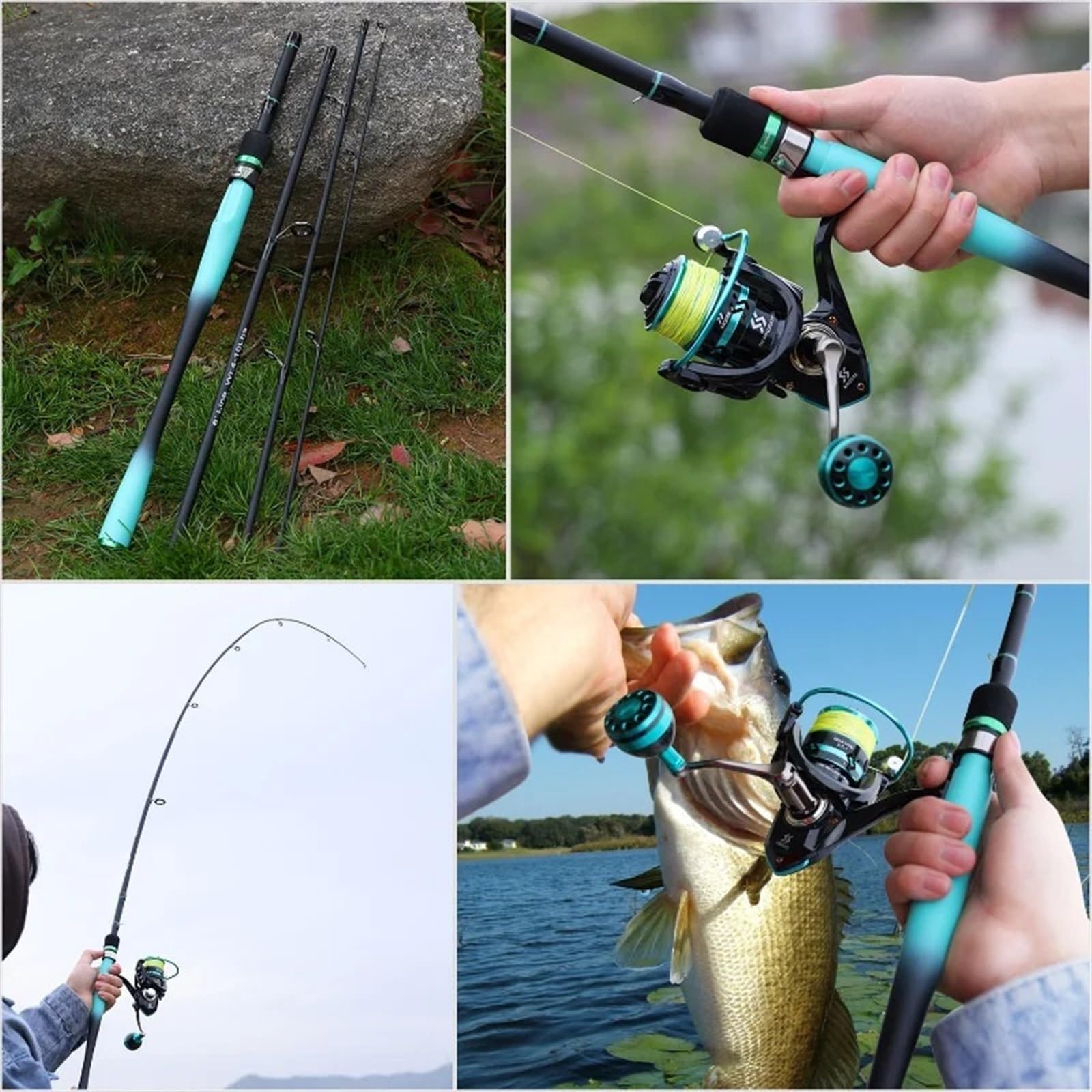 Podróż Ultralekka wędka węglowa, 1,8/2,1 m, 4 sekcje, maksymalna moc hamulca 8KG, wędka oceanowa/słodkowodna