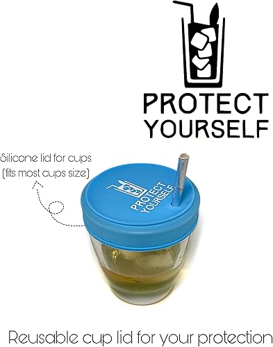 Miniatura 3 de Protect Yourself - Funda de bebida paquete de 3 cubierta de bebida para protección contra el alcohol tapas de silicona para tazas cubierta de