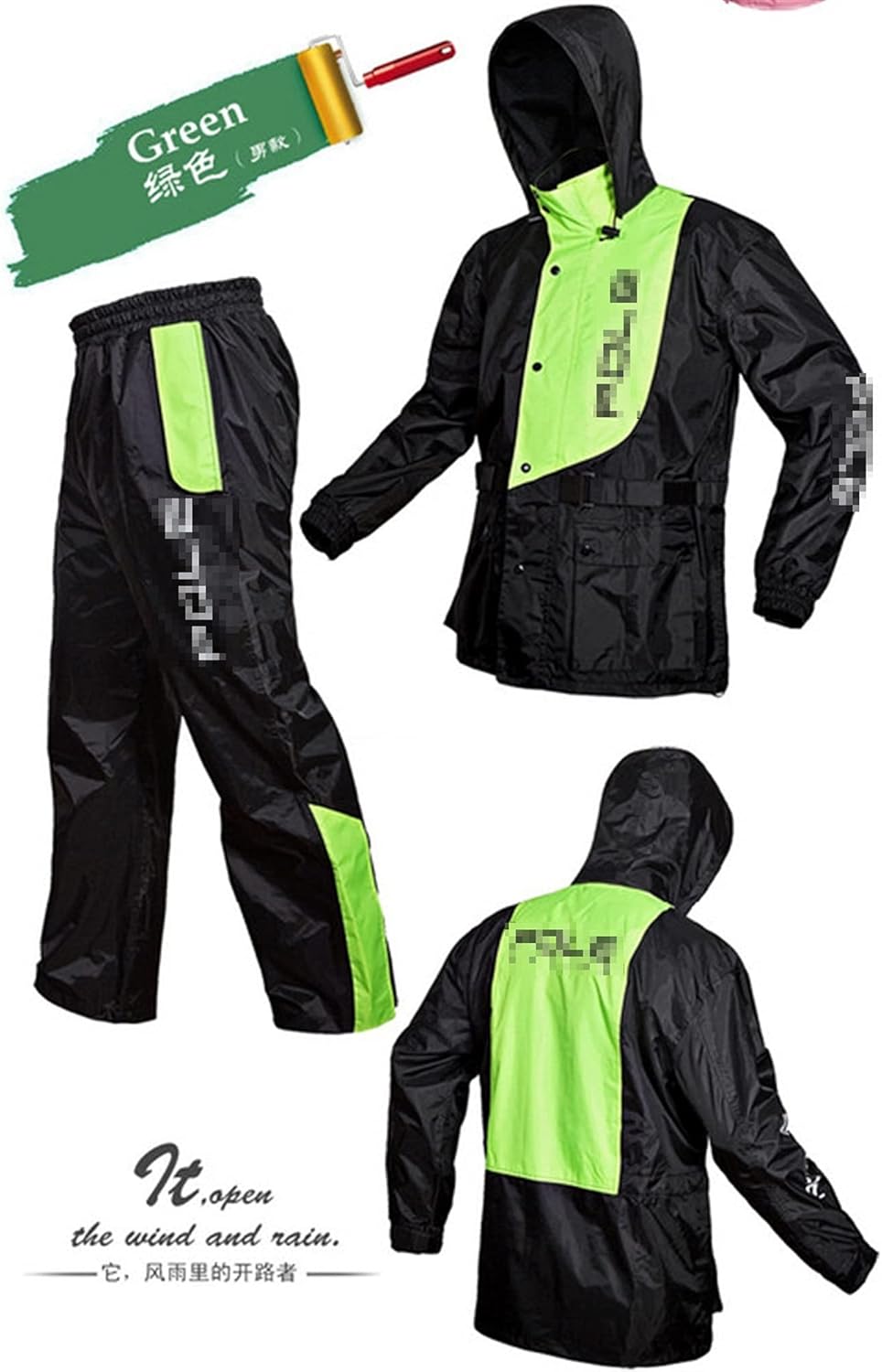ファッションアウトドアスポーツ釣り男性 女性防水フィッシングレインコートスーツオートバイレインコート パンツ Color 絶品 Green L Size