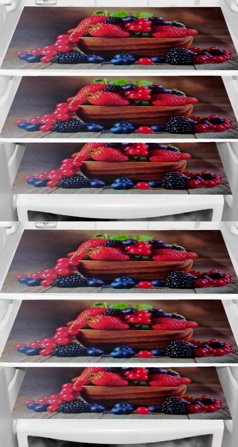 KANUSHI® PVC Fridge Multi Purpose Mats/Fridge Mats Set of 6 / Refrigerator Mats Set(COPY-FRIMAT-M-33-06)