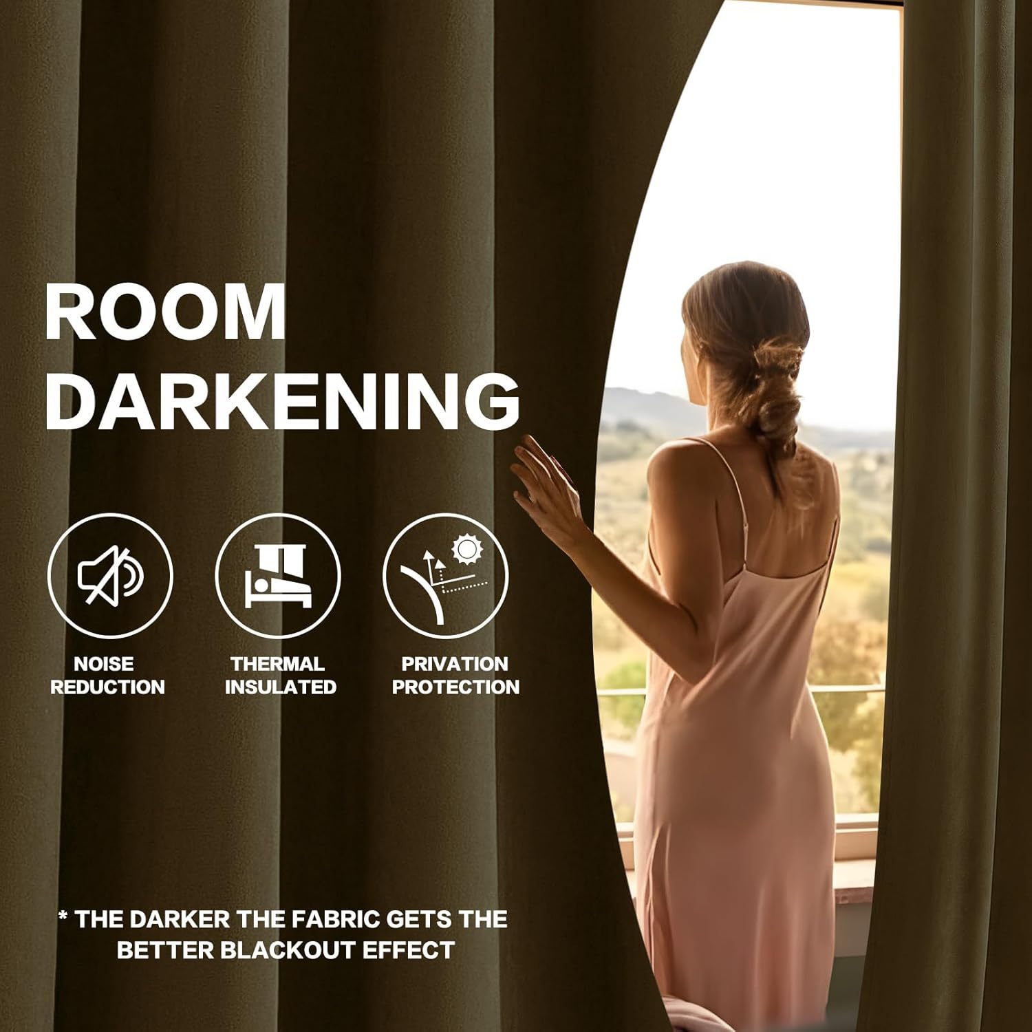 84 Inch Gold Velvet Curtains for Living Room & Bedroom, Thermal Insulated Blackout Curtain Heavyweight Room Darkening Window Drapes with Back Tab & Rod Pocket, Gold Brown, 52W x 84L, 2 Panels