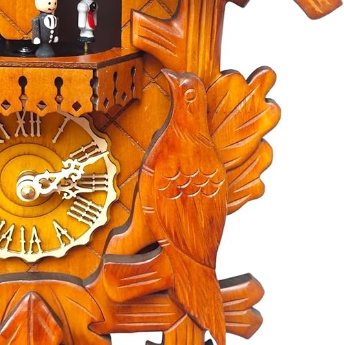 Miniatura 6 de Elegante reloj de pared de cabeza de ciervo de Madera, reloj Retro y Simple, adecuado para decorar Sala de Estar, dormitorio, escritorio, estantería