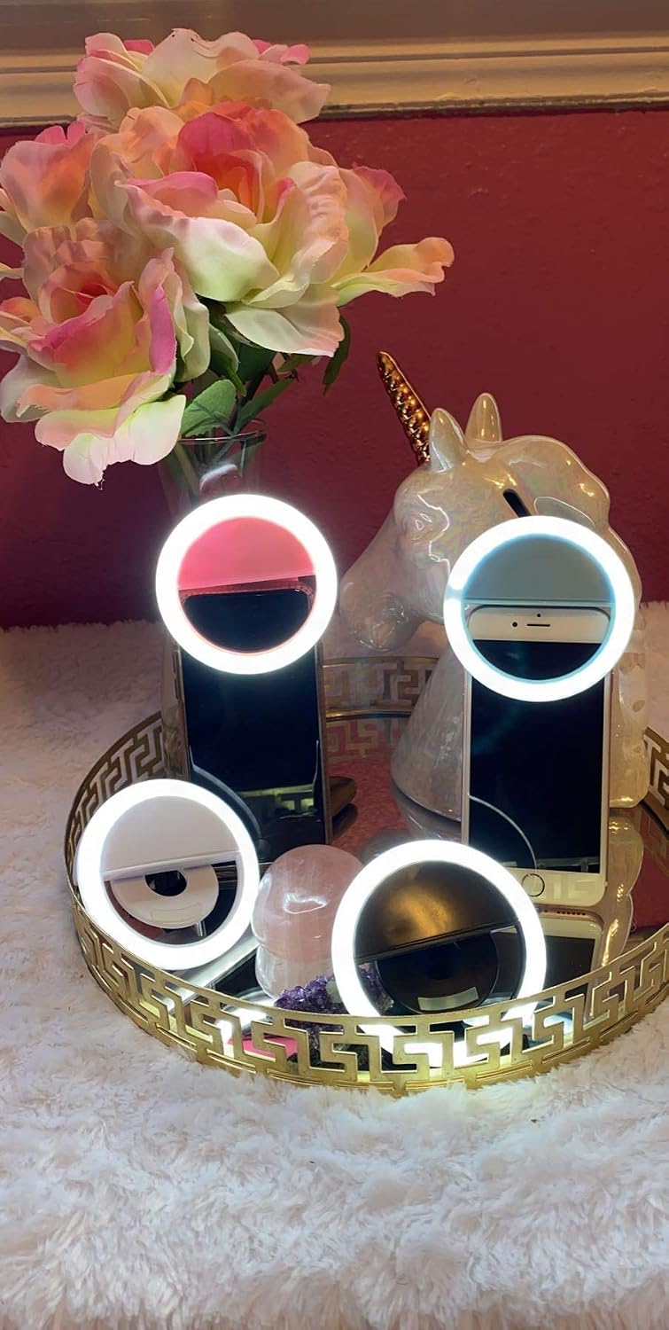 Selfie Ring Light, Universal Phone Holder, USB Powered, Dimmable Ring Light, Light Weight, Compact Size (Blue, 85 x 85 x 20mm) image 2