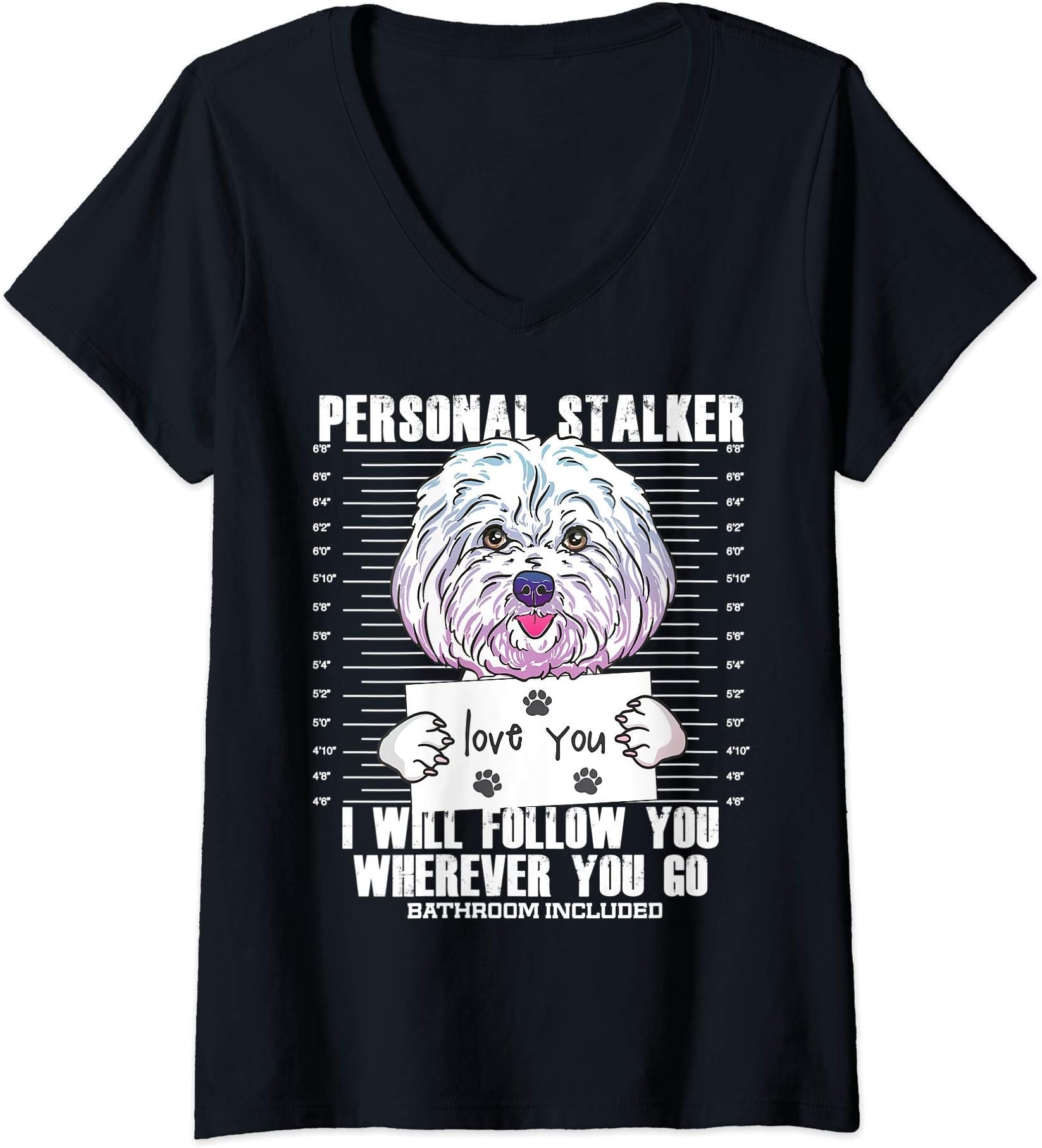Best Dog GiftsWomens Funny Maltese Malshi Dog Lover Quote Gift For Dad & Mom V-Neck T-Shirt