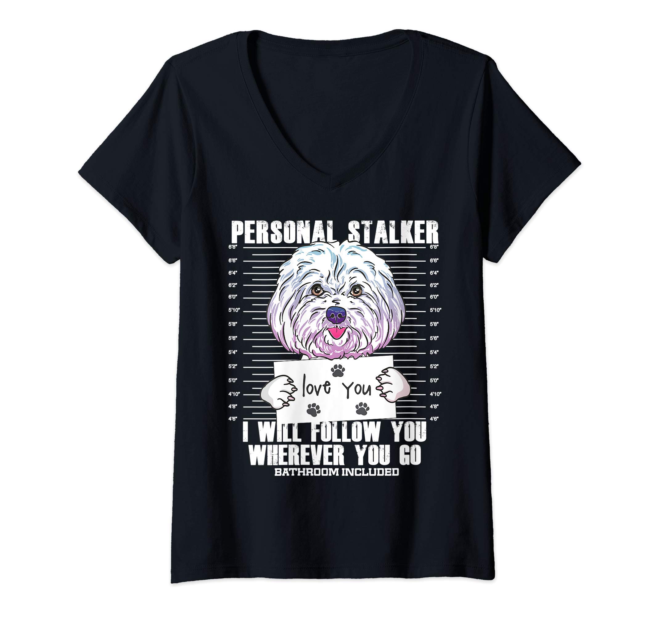 Best Dog GiftsWomens Funny Maltese Malshi Dog Lover Quote Gift For Dad & Mom V-Neck T-Shirt