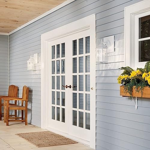 Miniatura 3 de Kichler Chesapeake - Lámpara de pared para exteriores de 14.75 pulgadas, 3 luces, con cristal biselado transparente, color blanco