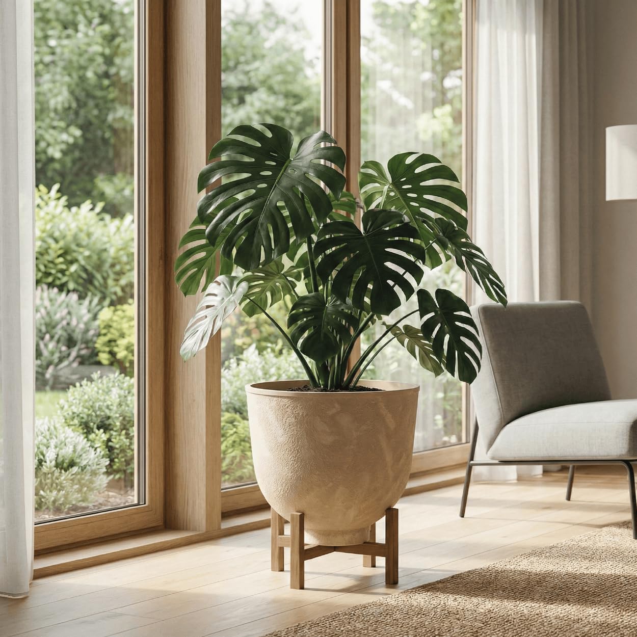 Blumentopf Orb - 42x39 - Beige (Retro) - Blumentopf für den Innen- und Außeneinsatz - Übertopf - Pflanztopf - Pflanzgefäß