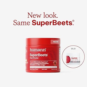 Humann SuperBeets Beet Root Powder - Non-GMO Beetroot Superfood - Nitric Oxide Supplement for Heart Health, Circulation & Blood Pressure Support - Black Cherry, 30 Servings