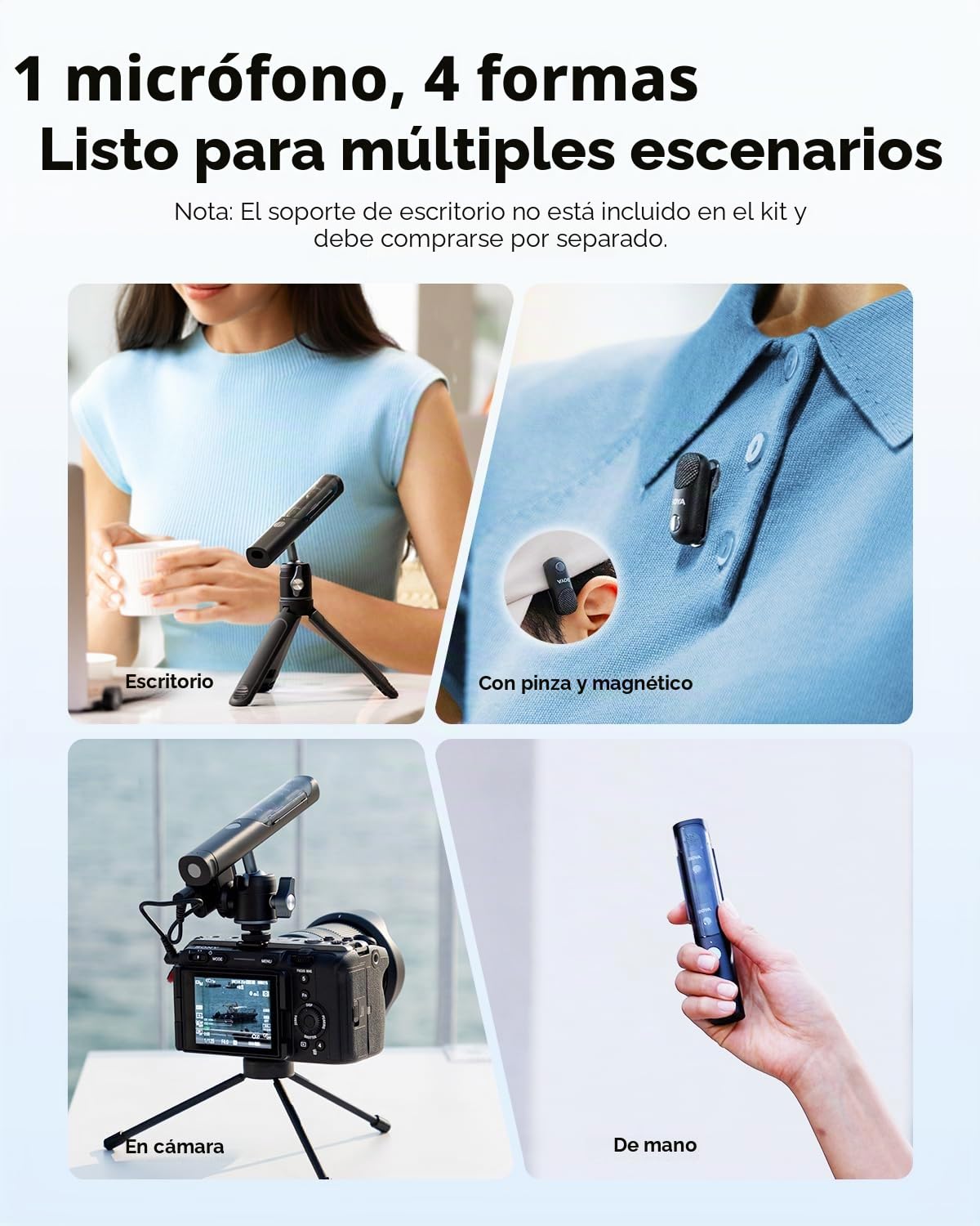 BOYA Magic Mini micrófono de Solapa inalámbrico para teléfono móvil (2TX+3RX), 48 kHz/24 bits, 30 Horas, para iPhone/Android/PC/Cámara Vlogs, entrevistas, Youtube TikTok livestreaming