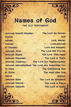 Names Of God Christian Wall Art Poster Inspirational Bible Verse Wall Art Metal Tin Sign For Home Office Living Room & Bedroom Wall Metal Tin Sign 8x12 Inch