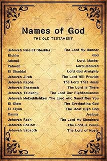 Names Of God Christian Wall Art Poster Inspirational Bible Verse Wall Art Metal Tin Sign For Home Office Living Room & Bedroom Wall Metal Tin Sign 8x12 Inch
