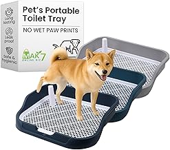 MAK7 Pets Portable Toilet Tray | Dog Potty Tray & Litter Box | Indoor Dogg Toilet Tray | Puppy Poop Training Mesh Tray | Mess-Free Dog Pee Pads Holder | Medium (52cm x 45cm x 13cm)