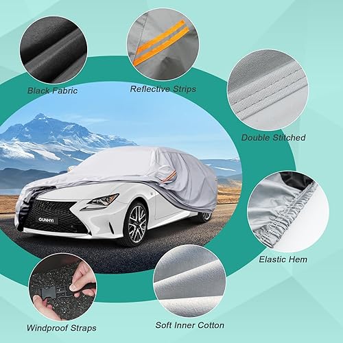Miniatura 3 de Funda impermeable para automóviles para todo tipo de clima, funda de 6 capas de alta resistencia para exteriores, protección contra los rayos