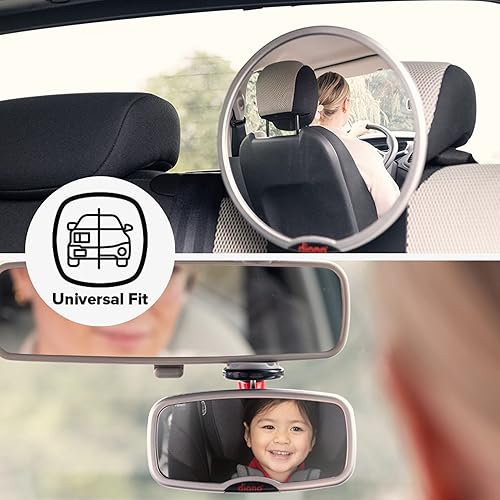 Miniatura 7 de Diono Espejo de coche para bebé, paquete de 4, espejo de seguridad para bebé orientado hacia atrás, ajustable con amplia visión cristalina