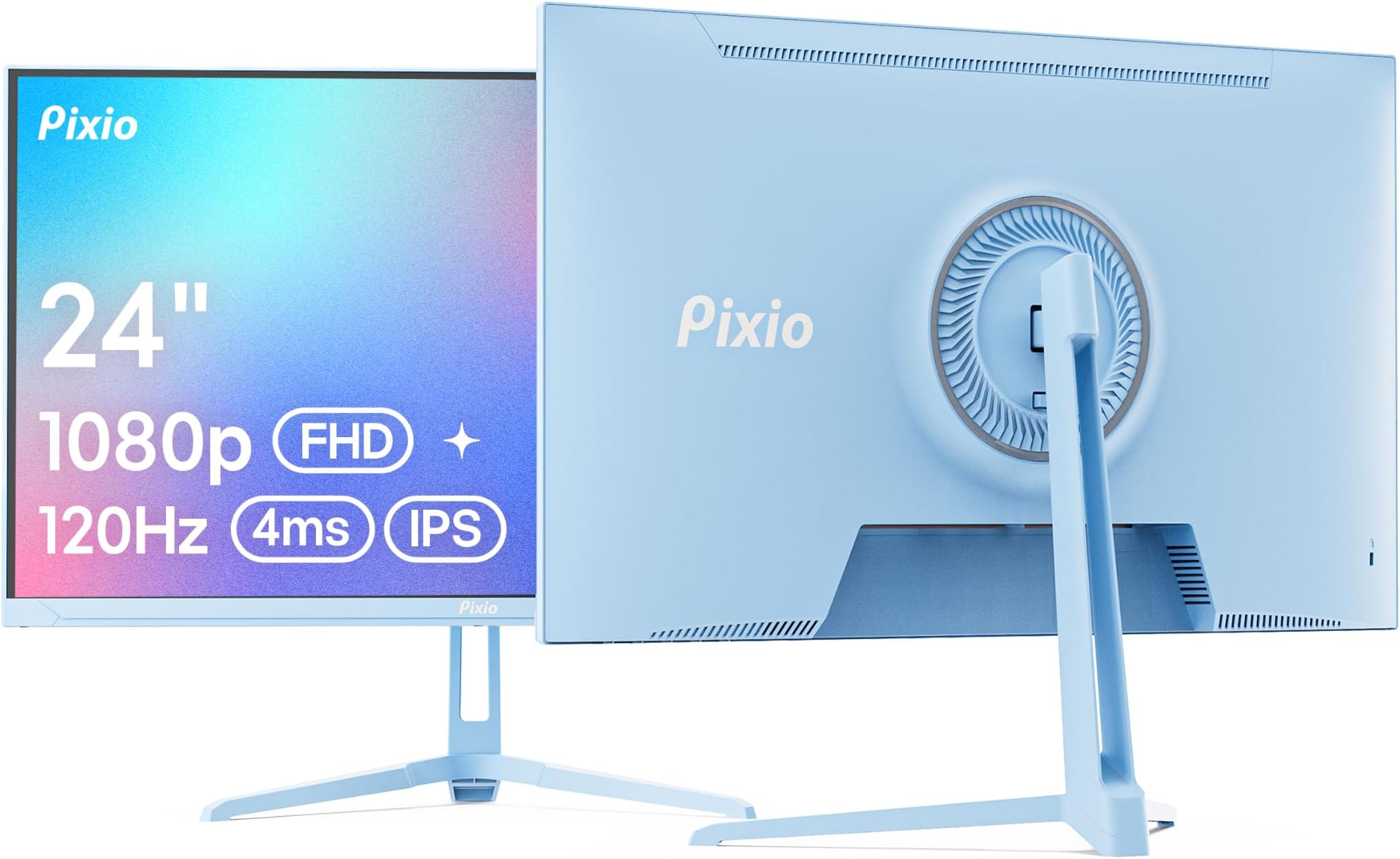 PX246 Wave Blue 24 inch 120Hz Refresh Rate FHD 1080p Resolution IPS Panel 4ms GTG Response Time Gaming Monitor with Adaptive Sync