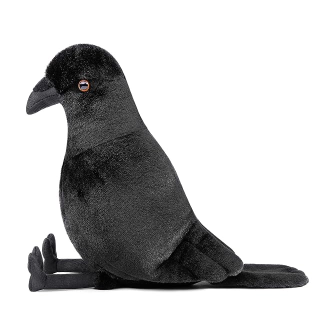 Foto 6 de 7 de Lilizzhoumax Peluche de Cuervo 30cm/12", Lindas Muñecas de Relleno de Roedores