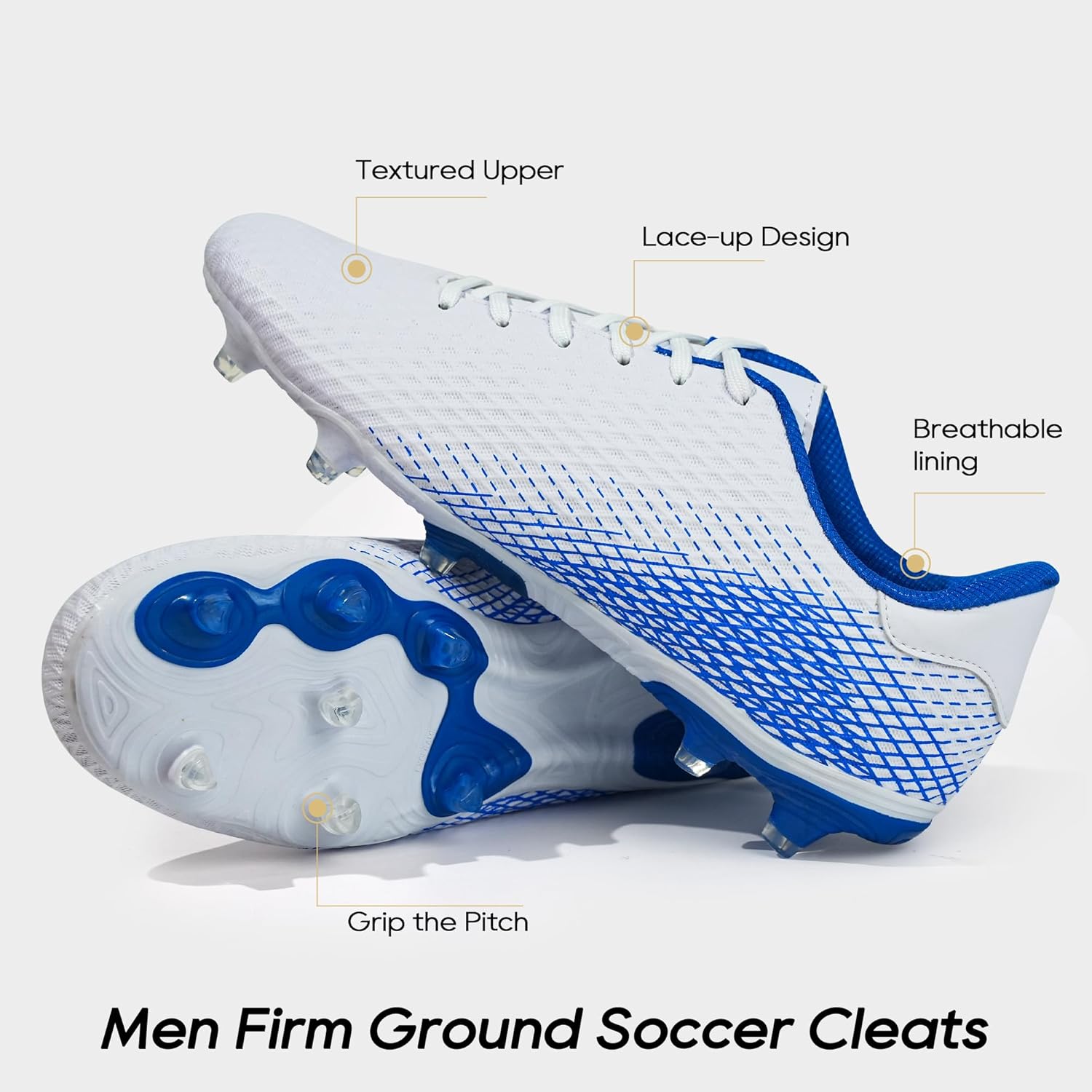 brooman Men Firm Ground Soccer Cleats Soccer Shoes - Image 3