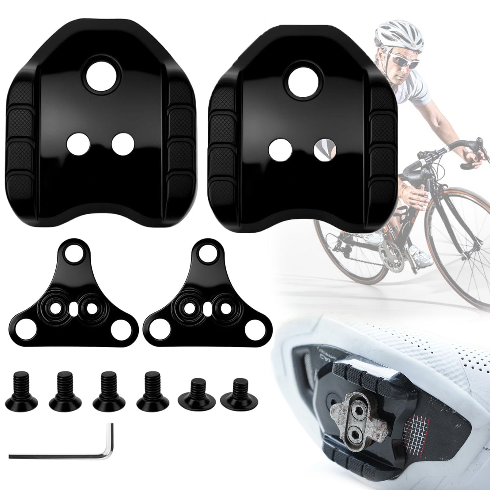 2 Stück Fahrrad Cleats Adapter, SPD Plattenadapter, Fahrradschuhe Clips, Klickpedale SPD Mit Cleats, mit Schrauben, kompatibel mit SPD-SL-Pedalen/SM-SH10 SH11 SH12, für Rennrad MTB Sport & Freizeit