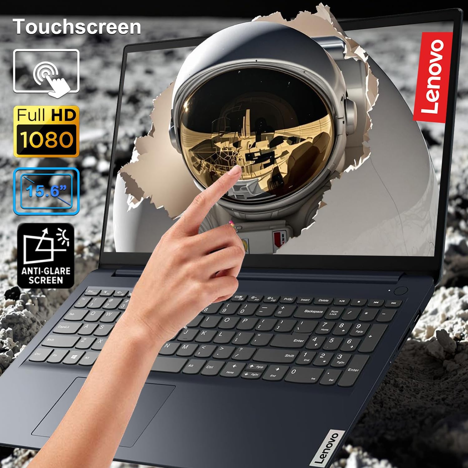 Lenovo IdeaPad Laptop, 15.6" Full HD Touchscreen, 13th Gen Intel Core i5-1335U Processor, 16GB RAM, 1TB Storage (512GB SSD + 500GB External Drive), Wi-Fi 6, Webcam, Windows 11, WOWPC 3-in-1 Bundle